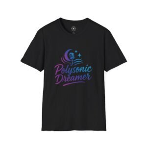 "POLYSONIC DREAMER" Logo Unisex Softstyle T-Shirt, Vibrant Graphic Tee