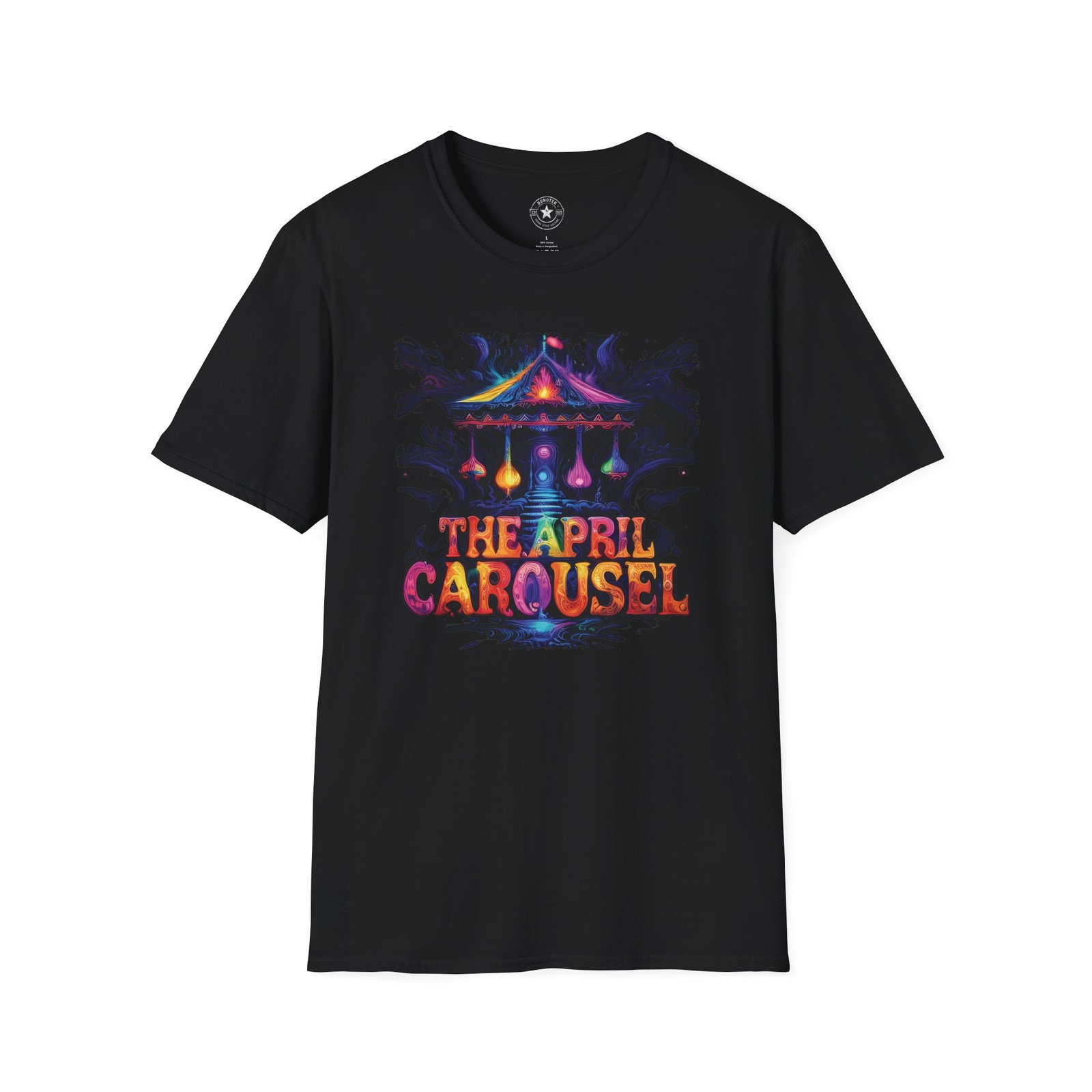 "The April Carousel" Unisex Softstyle T-Shirt, Vibrant Graphic Tee